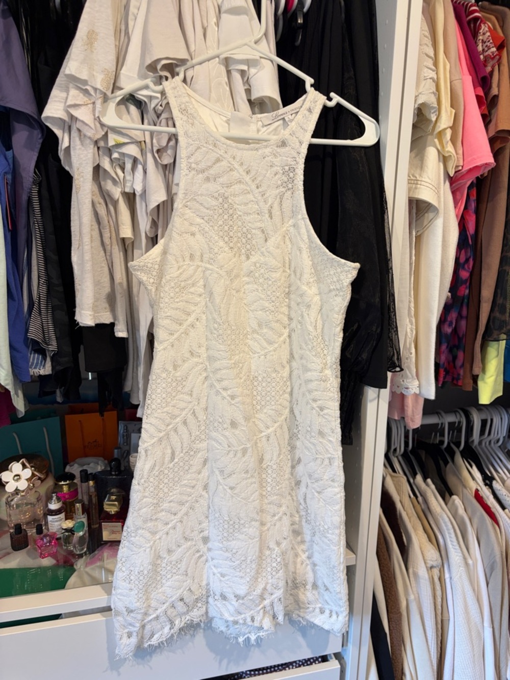 Lovers + Friends White Lace Mini Dress
